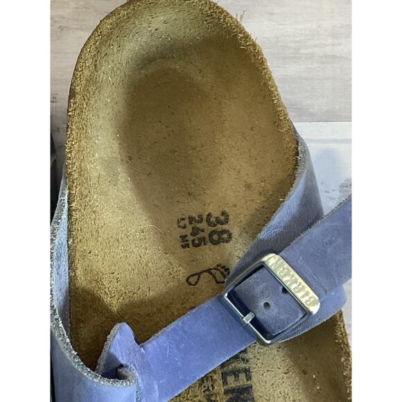 Birkenstock Gizeh Braided Blue Suede T-Strap Sandals – Size 38 - Picture 3 of 6